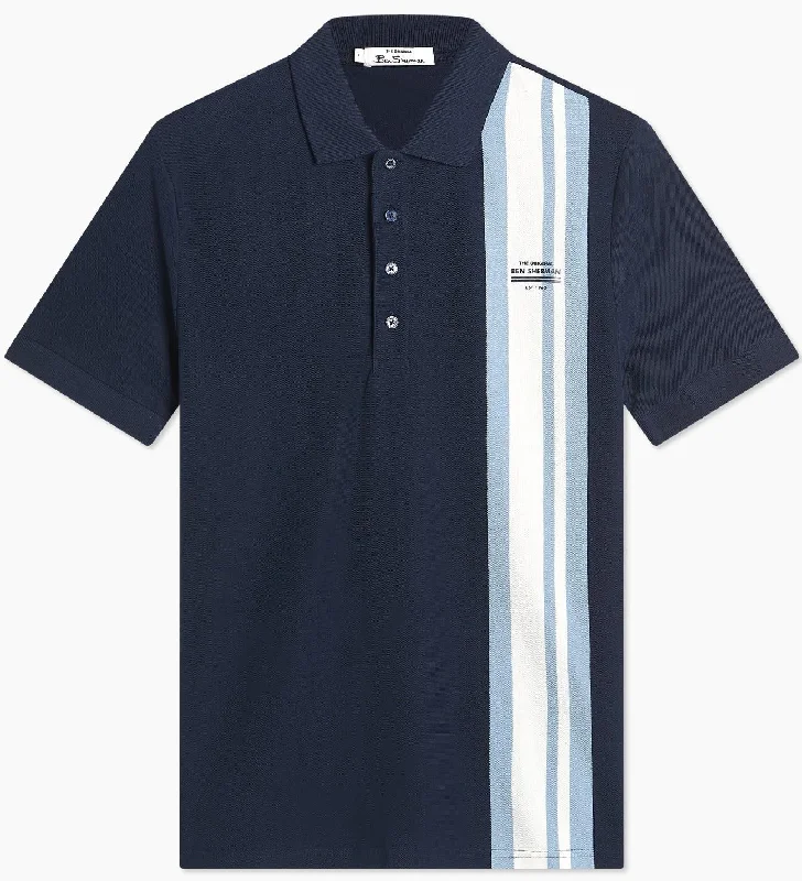 Weekend Deals to Make You Happy Ben Sherman (0074020IL) Men's Contrast Stripe Polo in Dark Navy, 2XL to 5XL
