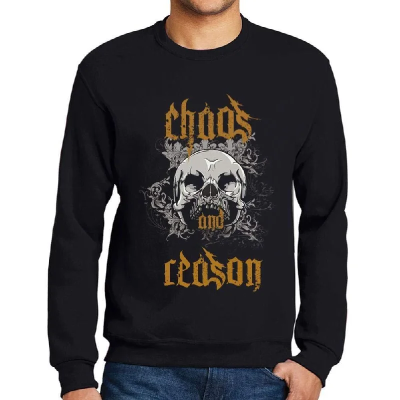 Cash Savings Ultrabasic - Homme Imprimé Graphique Sweat-Shirt Chaos and Reason Noir Profond
