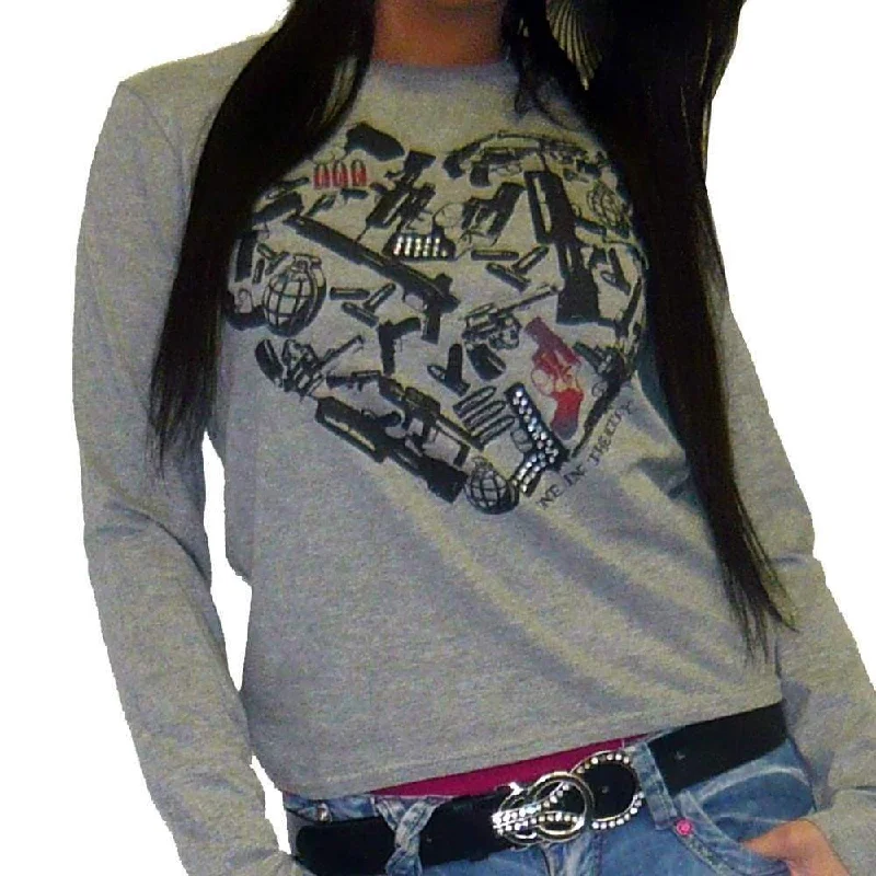 Deep Savings Women's Long Sleeve ONE IN THE CITY Black 00275
