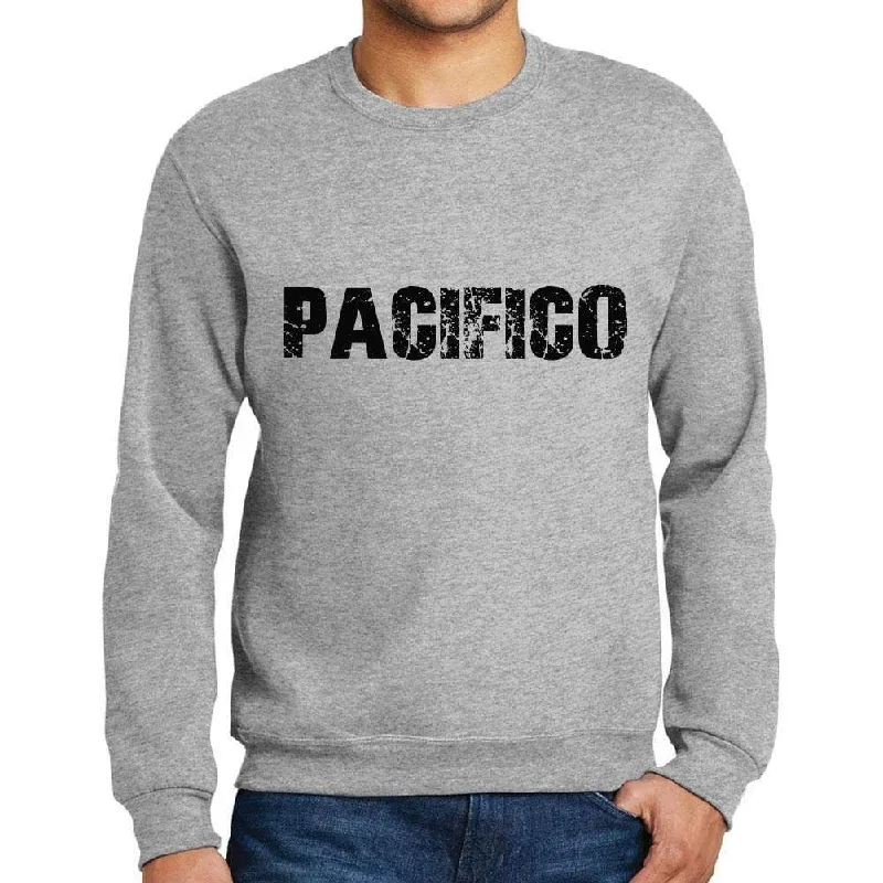 Sale Event Men's Printed Graphic Sweatshirt Popular Words PACIFICO Grey Marl