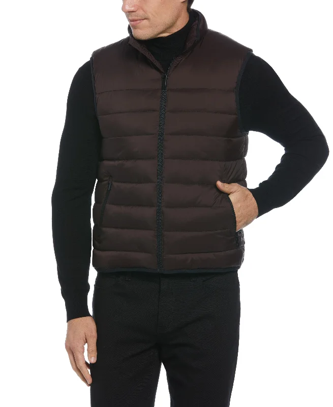 Can't Be Beat Lightweight Puffer Vest - Brown