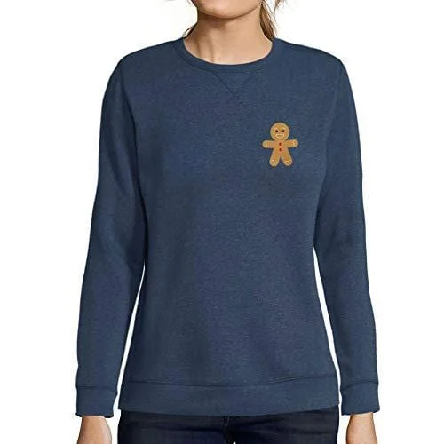 Flash Deals Ultrabasic - Femme Graphique Little Biscuit Sweatshirt Action de Grâces Xmas Cadeau Idées Tee Denim