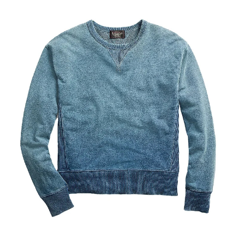 Reduced Prices RRL by Ralph Lauren L/S Double V Sweater Washed Blue Indigo