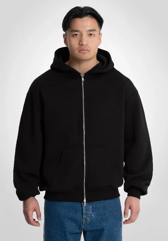 Huge Discounts Full Zip Oversize Hoodie - Black