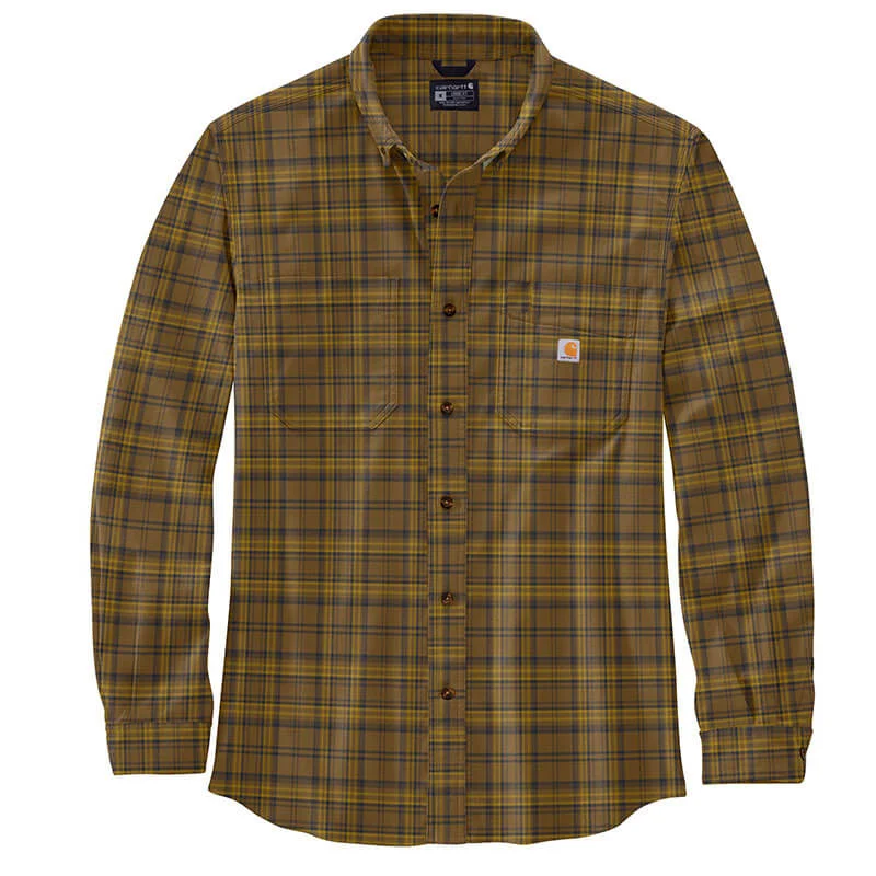 Inventory Reduction 105432 - Carhartt Men's Rugged Flex Relaxed Fit Midweight Flannel Long Sleeve Plaid Shirt