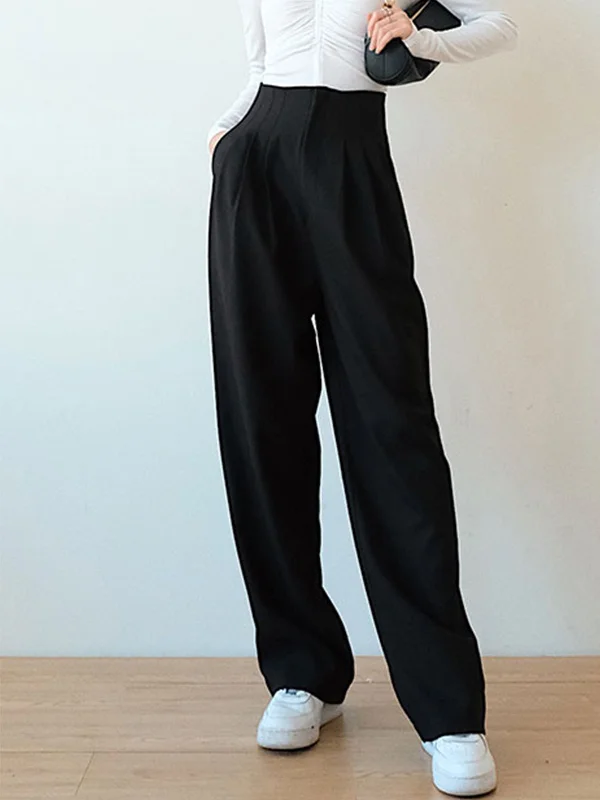 Weekend Deals That Thrill High Waist Pleated Trendy Wide Leg Pants