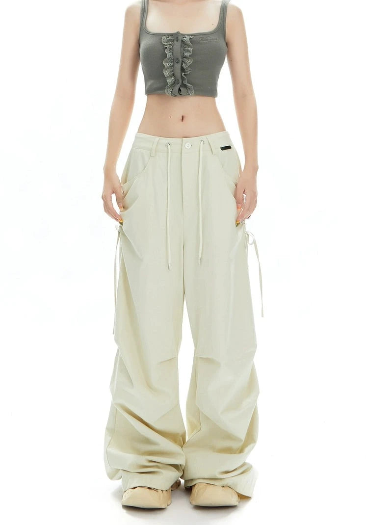 Quick Sale Cargo Jogger Pants with Side Pockets and Drawstrings