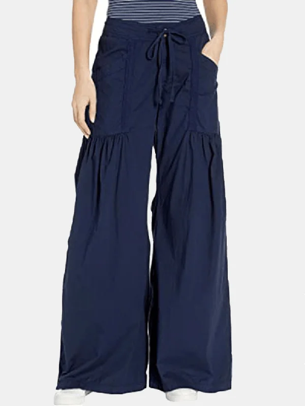 Weekend Specials You Can't Miss Women Solid Color Elastic Waist Loose Wide Leg Pants with Pocket Weekend Specials You Can't Miss Women Solid Color Elastic Waist Loose Wide Leg Pants with Pocket