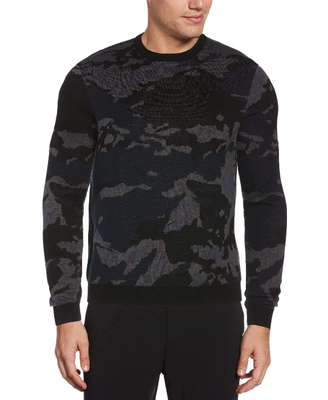 Exclusive Offer Big & Tall Tonal Camo Crew Neck Sweater