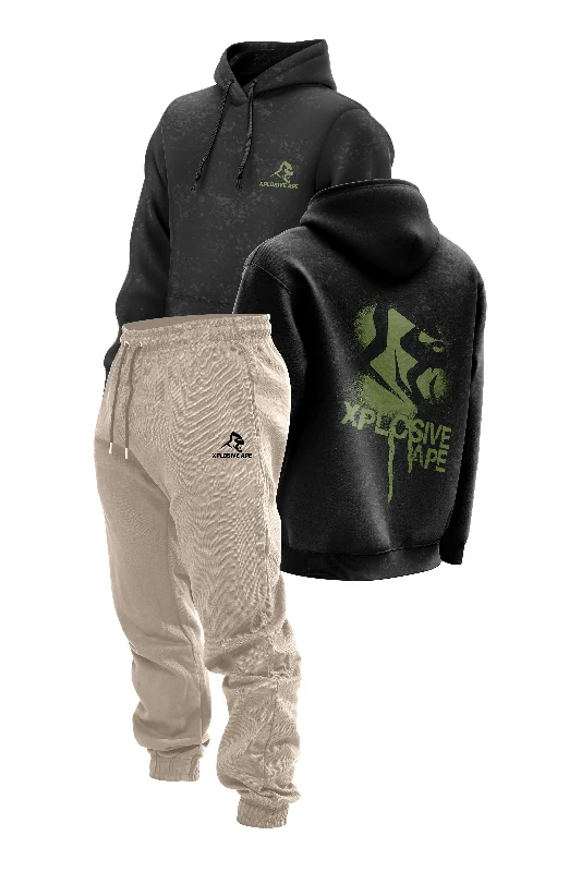 Weekend Steals Await XAPE Canister Acid Wash Hoodie & Supreme Joggers Combo - Black/Sand