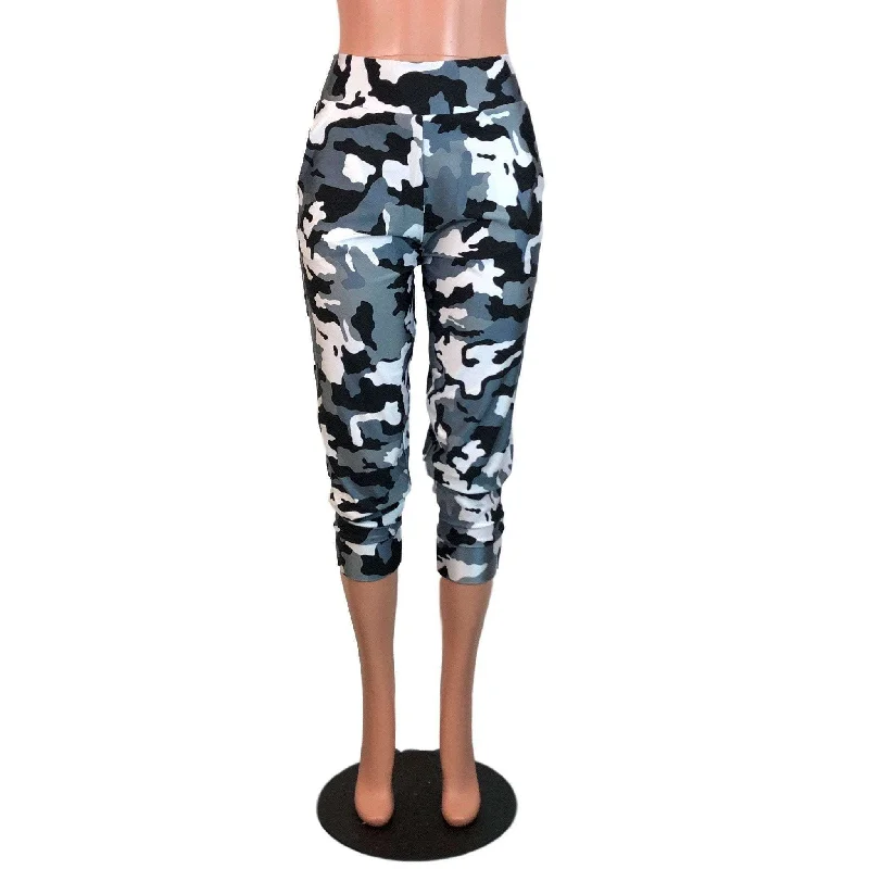 Limited Supply Black & White Camo Joggers w/ Pockets Women's