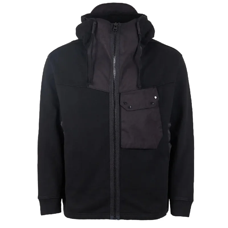 Savings Spectacular Ten C Felpa Aperta Cappucio Hooded Sweat Black