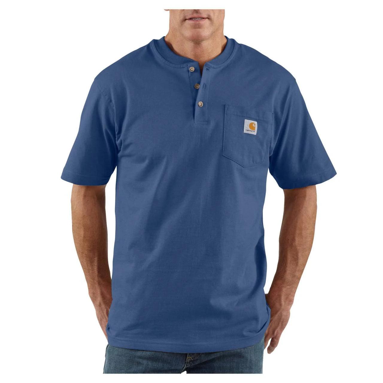 Super Sale K84 - Loose fit heavyweight short-sleeve pocket henley t-shirt - Dark Cobalt Blue Heather Super Sale K84 - Loose fit heavyweight short-sleeve pocket henley t-shirt - Dark Cobalt Blue Heather