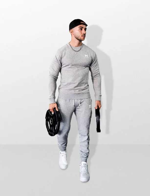 Shop and Save Grey and White Sweatshirt Tracksuit