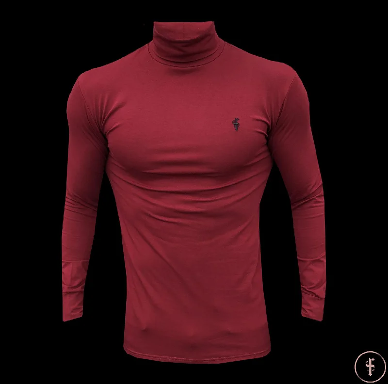 Exclusive Savings Father Sons Classic Oxblood Stretch Roll Neck  - FSH304