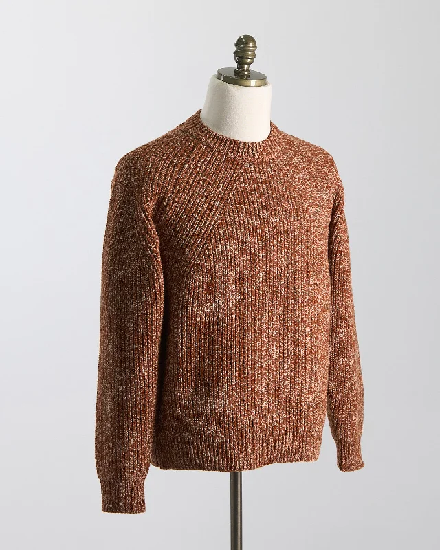 Daily Special Wool Alpaca Melange Raglan Sleeve Ribbed Crewneck Sweater