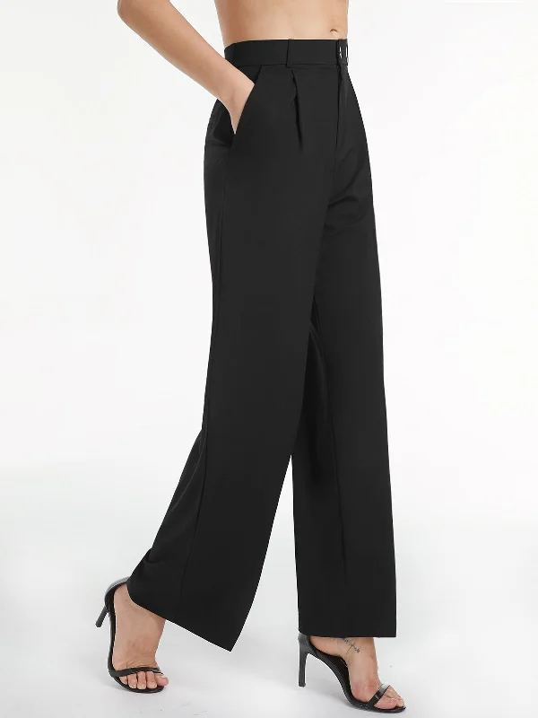 Don't Delay High Waisted Relaxed Trendy Straight Leg Dress Pants