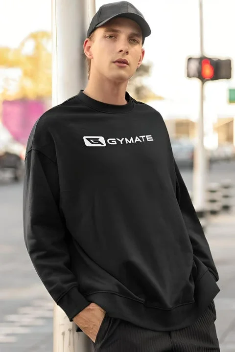 Special Savings Mens Sports Sweatshirt Athletic Essentials Black [Large white logo]