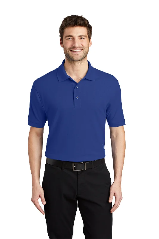 Weekend Deals That Excite Port Authority Mens Silk Touch Wrinkle Resistant Short Sleeve Polo Shirt - Royal Blue