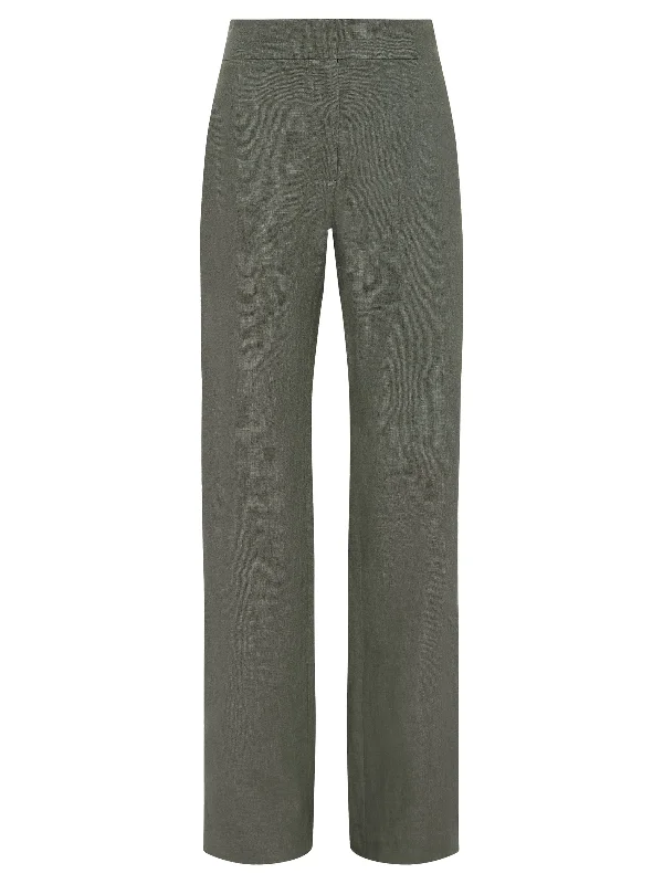 Weekend Sale: Don't Miss Out Linen Mid Rise Straight Pants
