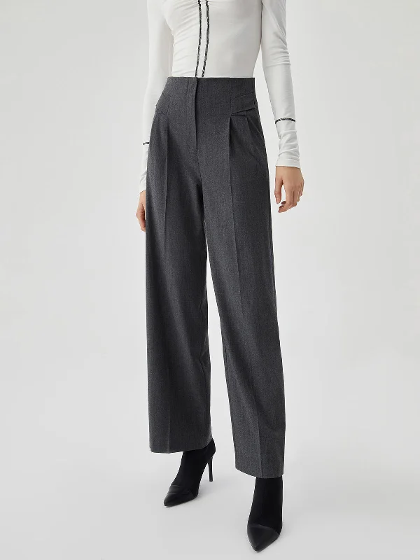 Early Access Pocket Pleated Straight Trendy Leg Dress Pants