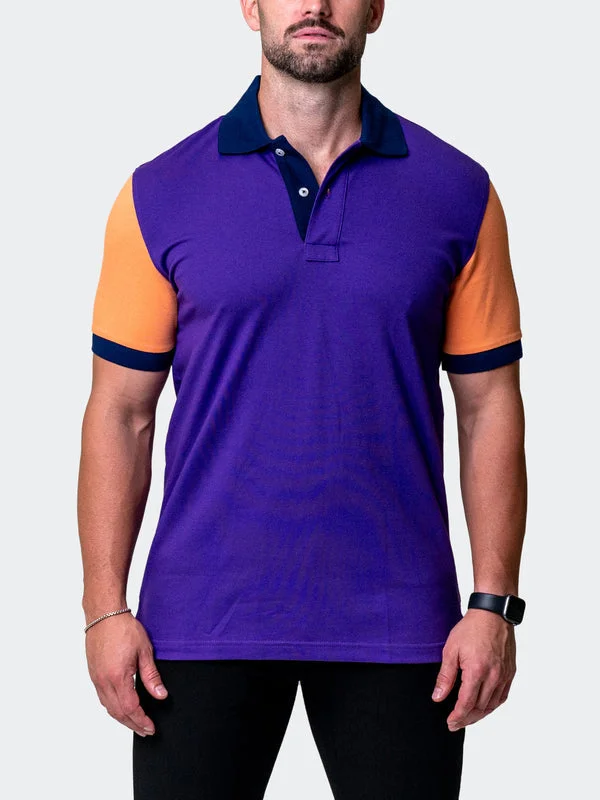 Low Price Maceoo Stretch Short-Sleeve Polos | Polo Mozart Block Tip Purple