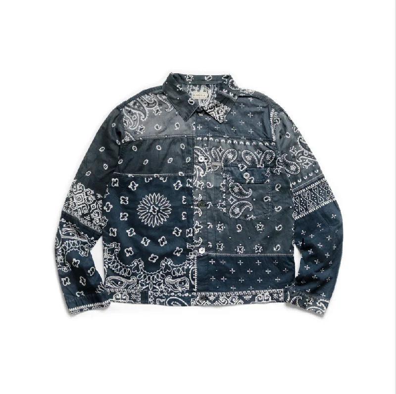 Price Fest Kapital Gauze Bandana Patchwork 1st Jacket - Black