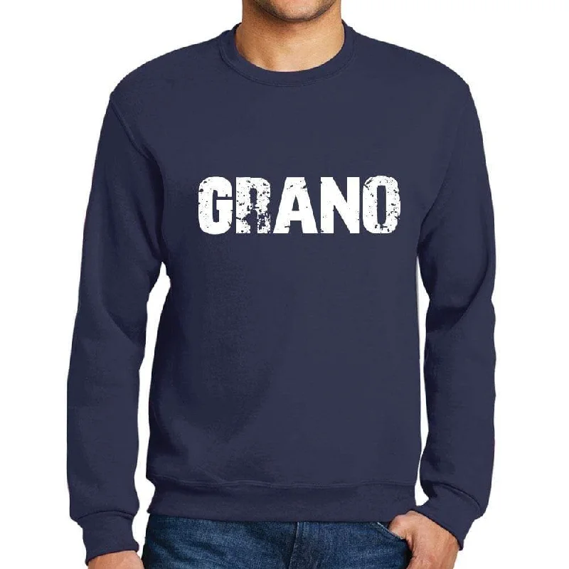 Limited Supply Men's Printed Graphic Sweatshirt Popular Words GRANO French Navy