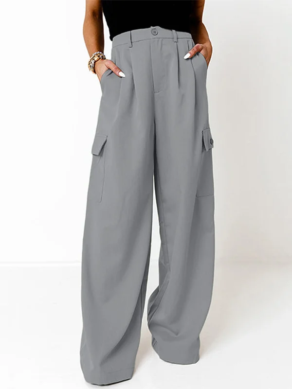 Weekend Offers That Excite Large Pocket Graceful Wide Leg Pants