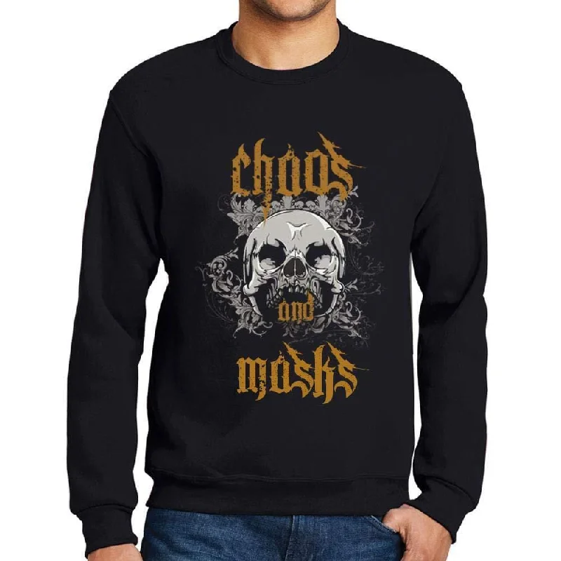 Time-Sensitive Ultrabasic - Homme Imprimé Graphique Sweat-Shirt Chaos and Masks Noir Profond