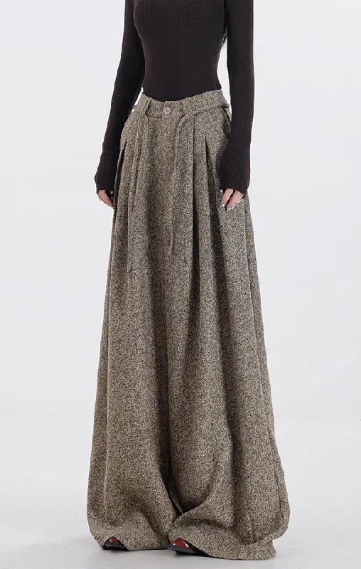 Weekend Steals Await Wide-Leg Pleated Textured Trousers with Waist String