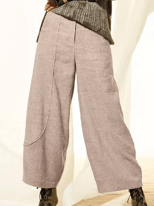 Closeout Deal Women Solid Color Side Pocket Causal Pants