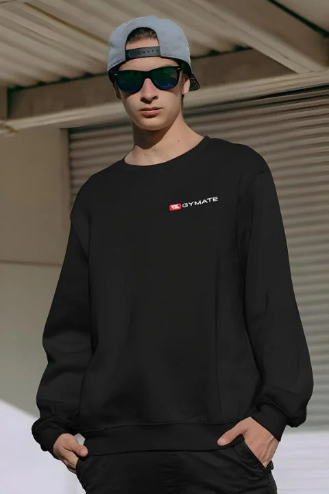 Today’s Deal Mens Athletic Essentials Sports Sweatshirt Black [Chest red & white logo]