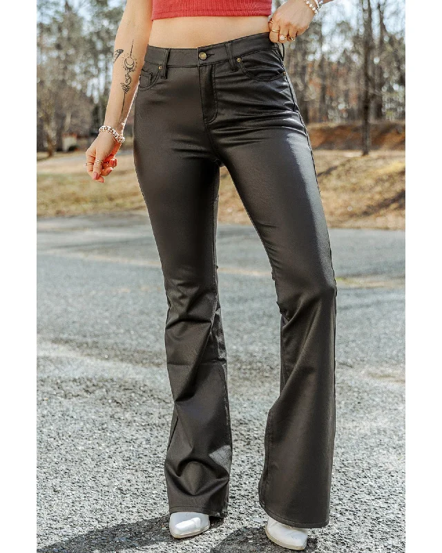 Exclusive Offer Azura Exchange Skinny Flared Leather Pants - L