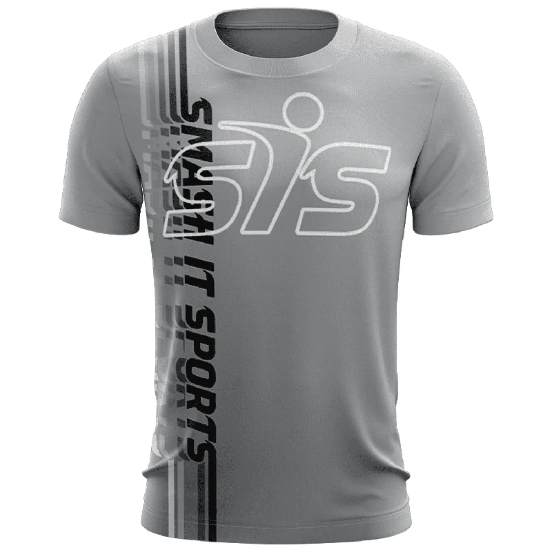 Unbeatable Prices Smash It Sports EVO-Tech Short Sleeve Shirt - Gray Fade Repeat Logo Unbeatable Prices Smash It Sports EVO-Tech Short Sleeve Shirt - Gray Fade Repeat Logo
