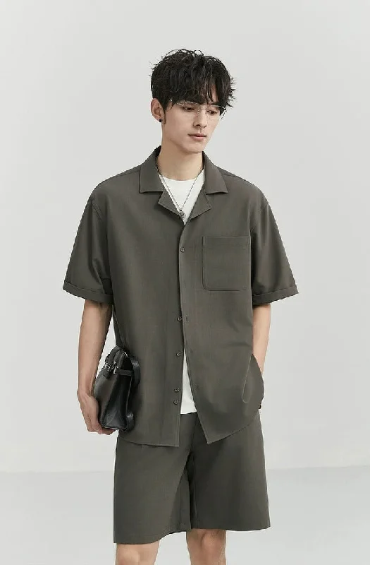 Weekend Deals You Can't Resist Oversized Camp-Collar Short Sleeve Button-Up Shirt