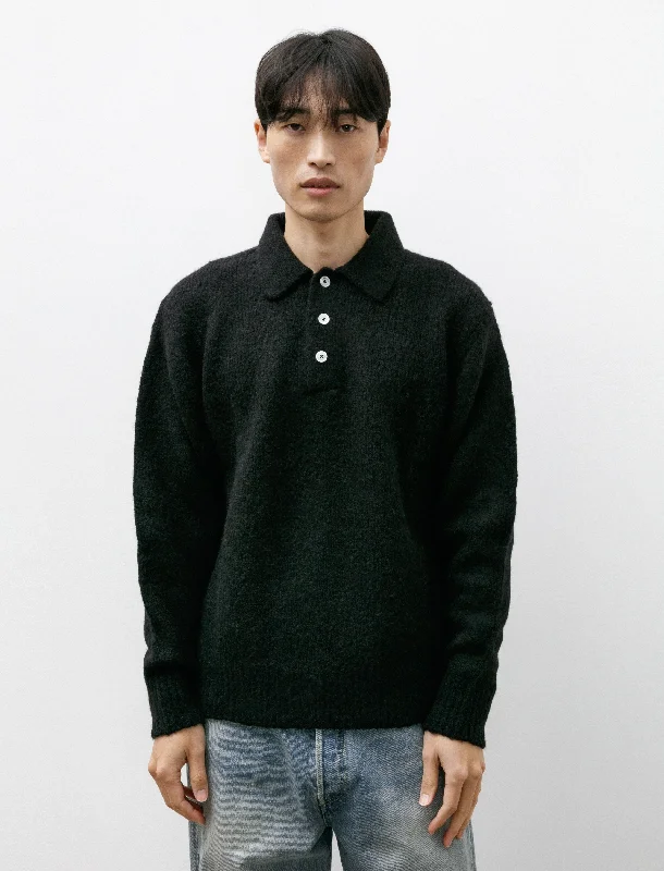 The Best Prices Rasmus Relaxed Brushed Polo Black