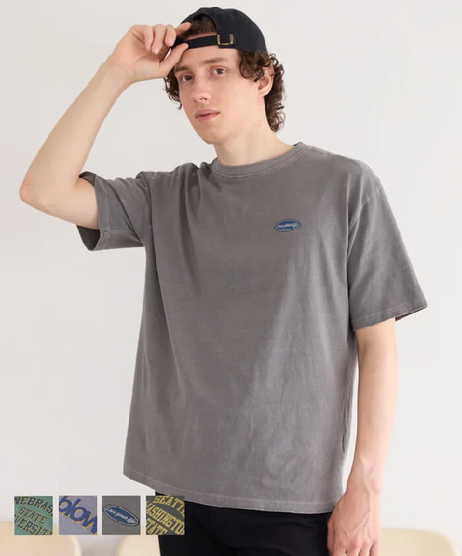 Savings Event Tシャツ メンズ ロゴ プリント ピグメント オーバーサイズ クルーネック 半袖 コットン ミディアム丈 カジュアル メール便不可 24ss coca コカ