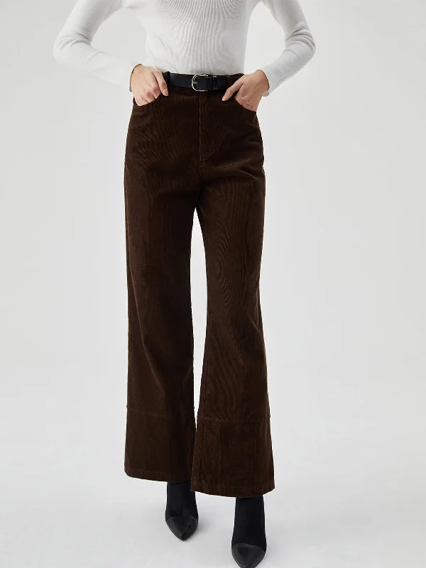 Unmissable Offer Corduroy Wide Graceful Leg Pocket Pants