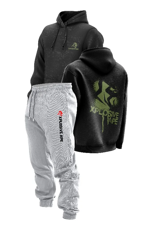 Weekend Bargains Galore XAPE Canister Acid Wash Hoodie & Originals Joggers - Black/Grey
