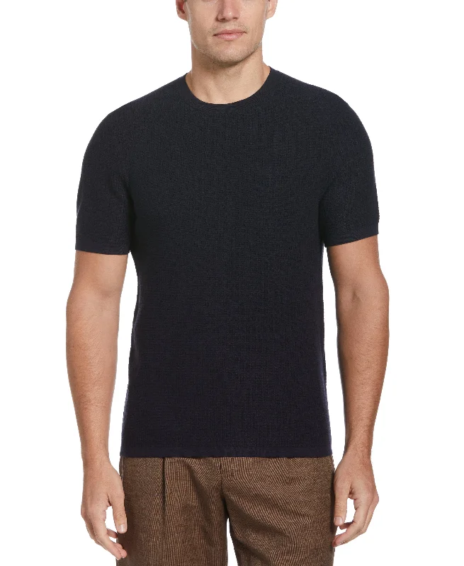 Flash Deals Tech Knit Vertical Ribbed Sweater Tee