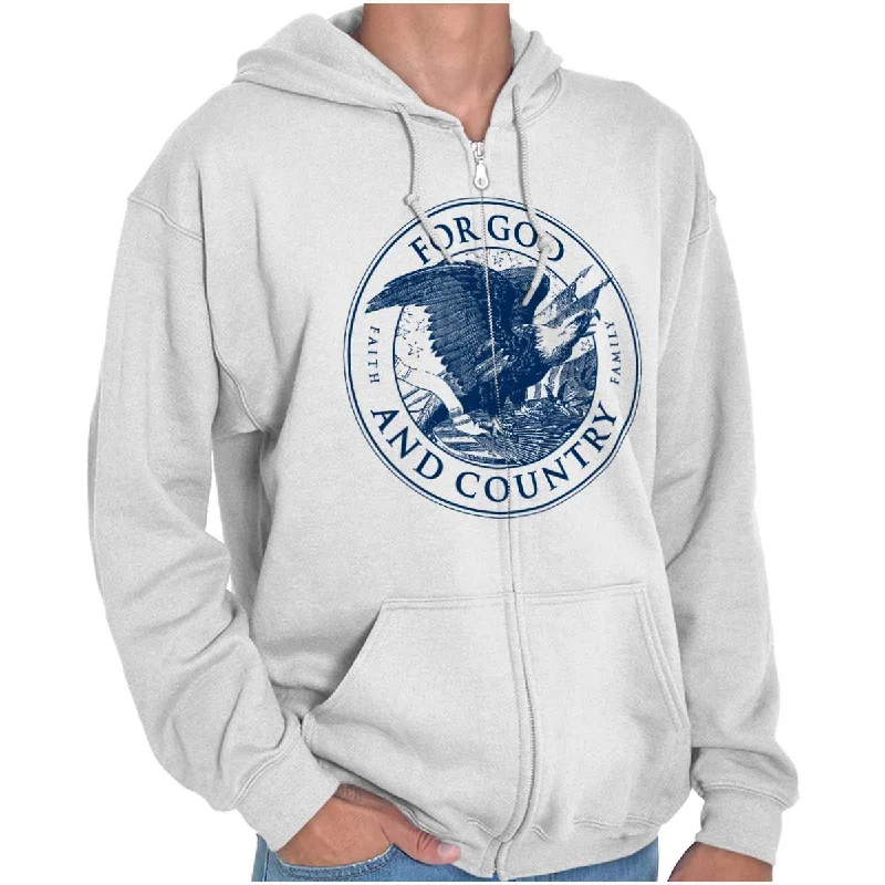 Amazing Value For God and Country Zip Hoodie