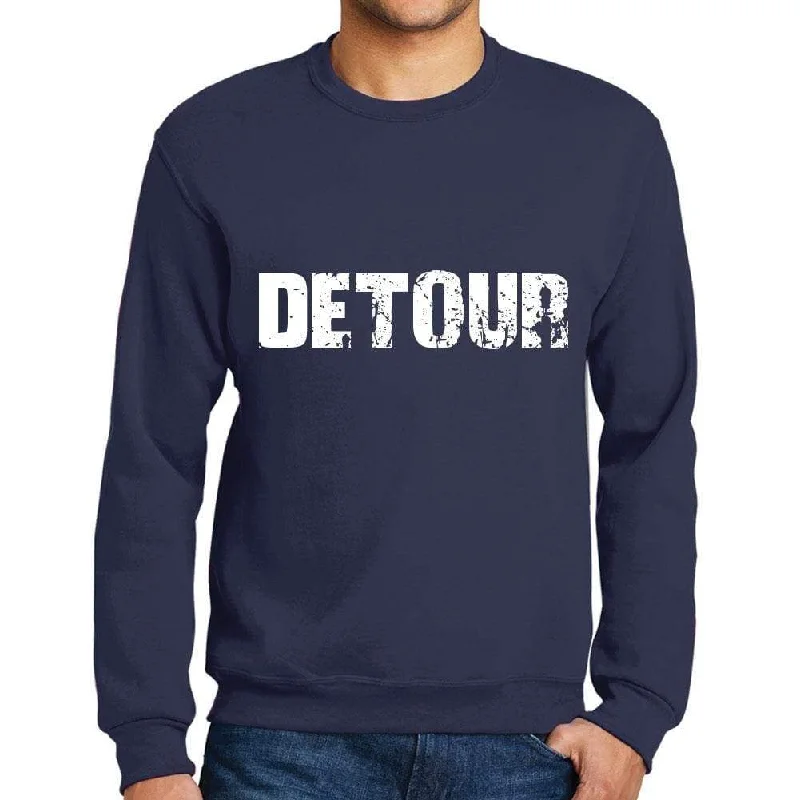 Savings Galore Men's Printed Graphic Sweatshirt Popular Words DETOUR French Navy