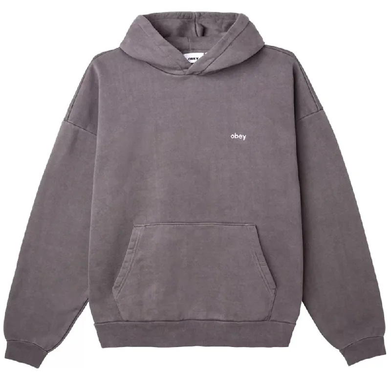 Warehouse Sale Obey Lowercase Pigment Hoodie Digital Black