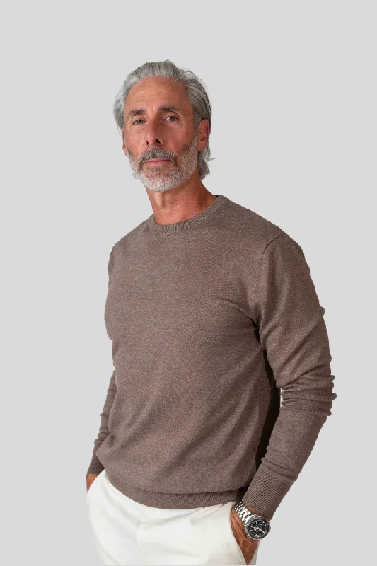 Weekend Specials to Celebrate Cashmere Feel Crewneck Sweater (Brown)