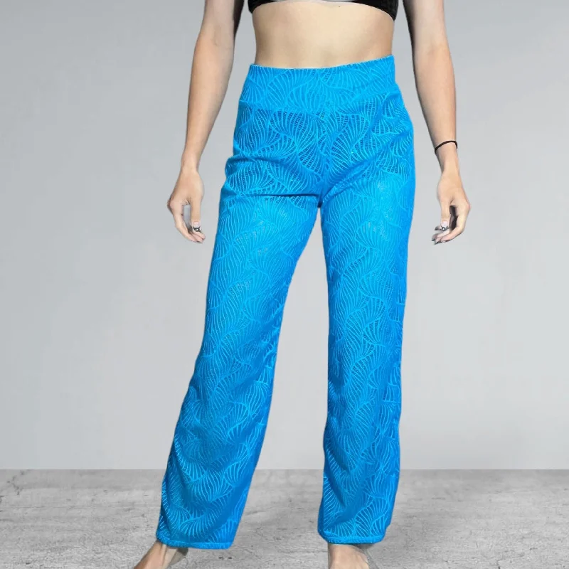 Today's Deal Several Colors - Beach Wave Mesh Straight Wide Leg Relaxed Fit Pants