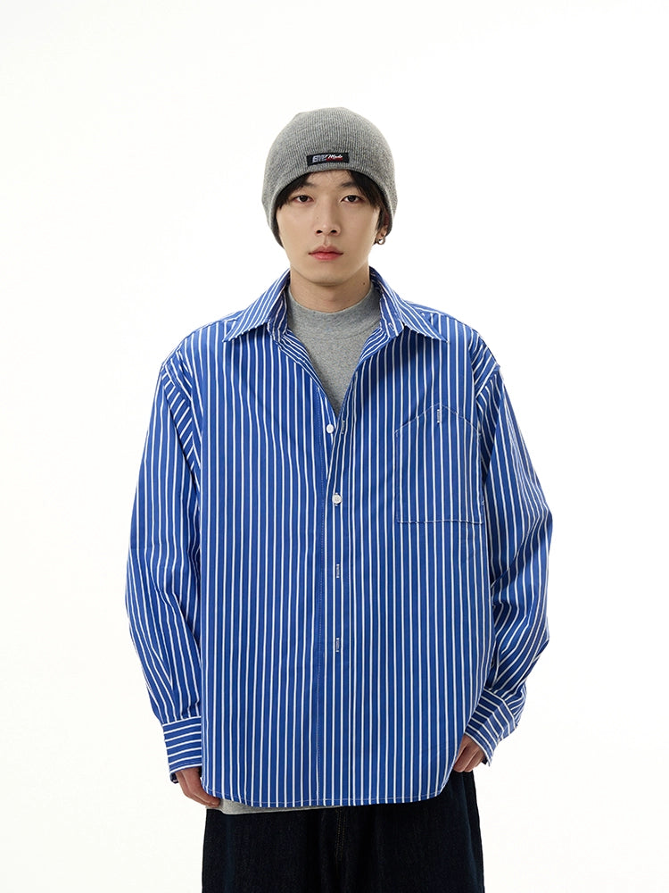 Instant Savings Oversized Boxy Striped Button-Down Shirt