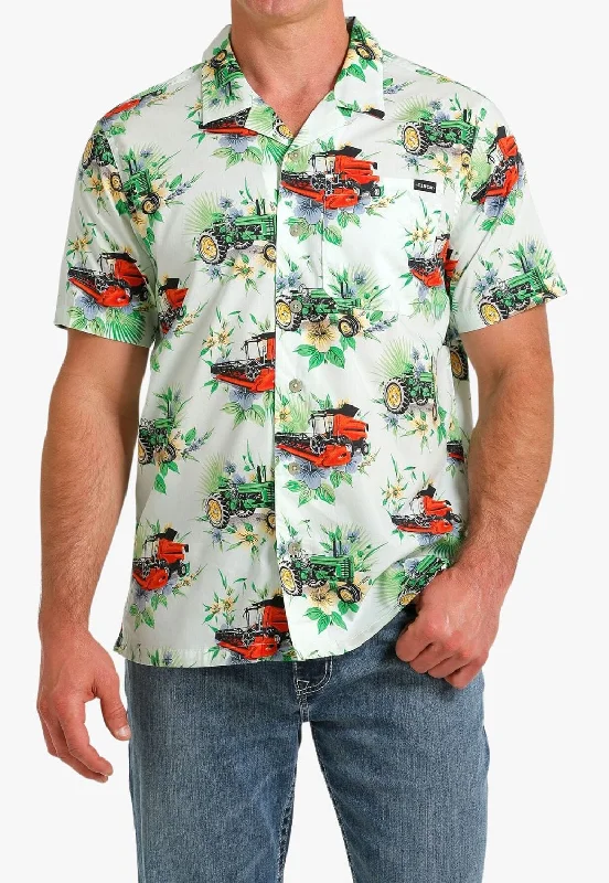 Savings Spectacular Cinch Mens Tractor Print Short Sleeve Shirt