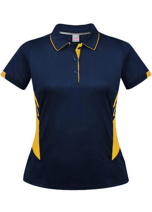 Huge Savings Ladies Tasman Polo Navy/Gold