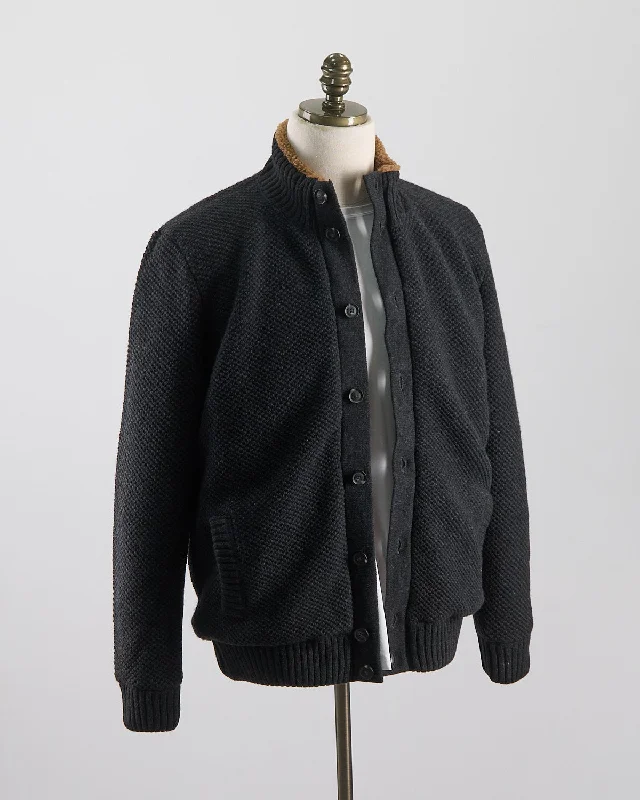 Savings Soar This Weekend Padded Sweater Jacket With Fleece Collar